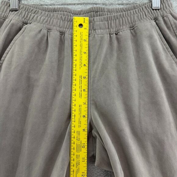 Zara Pants Womens M Taupe Gray Microfiber Stretch Mid Rise Pullon Jogger Pockets - Picture 11 of 14